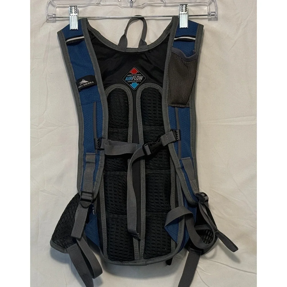 High Sierra Airflow Hydration Backpack Blue Gray Hiking Biking Trail Bag